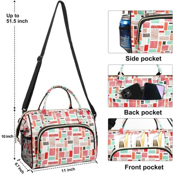 Lunch Box for Women, Insulated Lunch Bag, Large Tote bags, Leak Proof Lunch - Picture 5 of 6